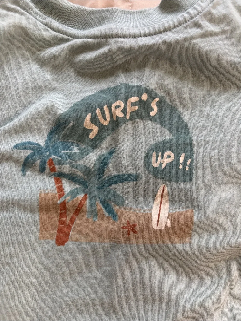 Carter's Outfit 9M Surfs Up Palm T Shirt Blue White Striped Shorts Outfit Set